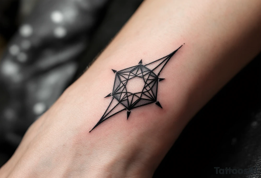 trippy geometric tattoo idea