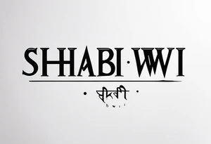 A tattoo of the sentence “shabi ki biwi” in Roman english tattoo idea