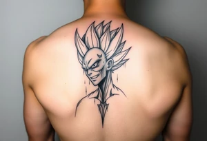 Rea un tatuaje de vegeta fusionado com gengar para una pierna tattoo idea