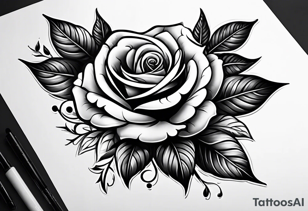 Rose elegant spine tattoo tattoo idea