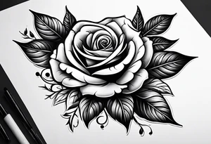 Rose elegant spine tattoo tattoo idea