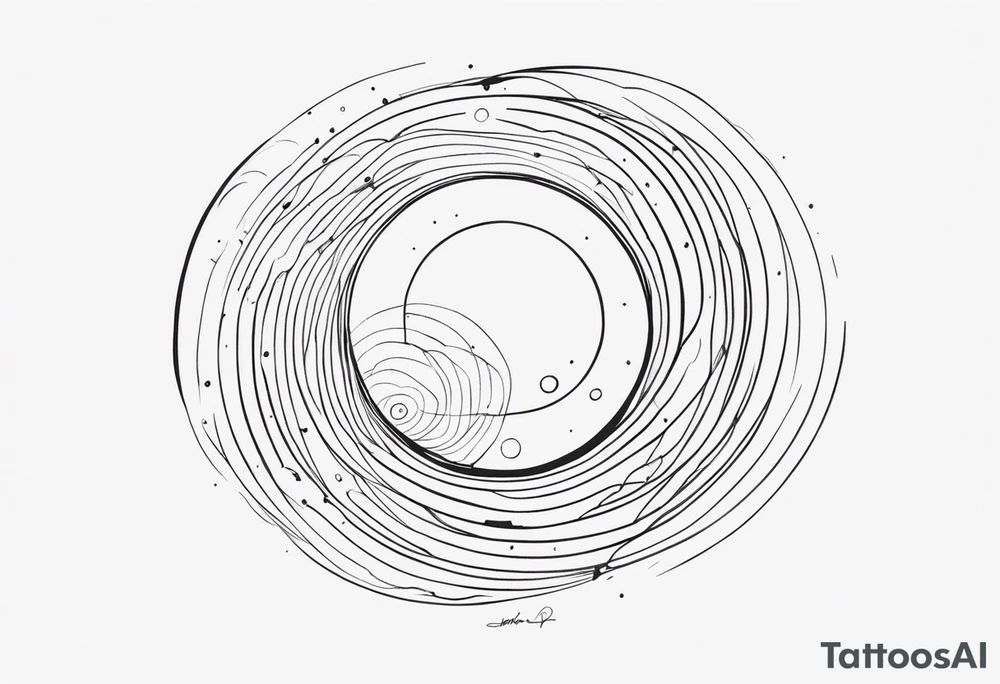 Fine line Black hole tattoo idea