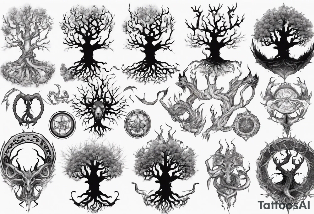 Yggdrasil with Nidhogg tattoo idea