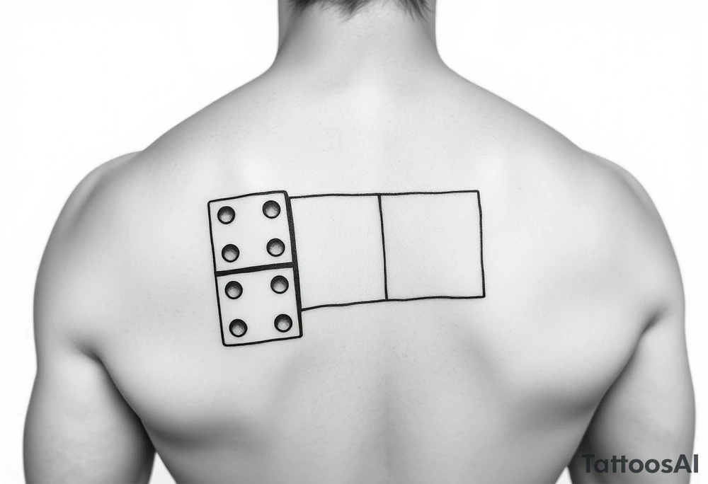 One-blank domino tile tattoo idea