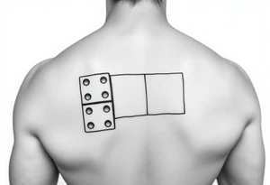 One-blank domino tile tattoo idea