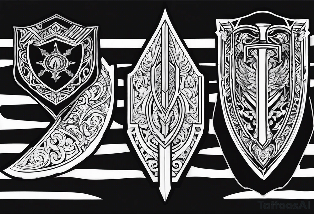 Valhalla sword shield steps tattoo idea