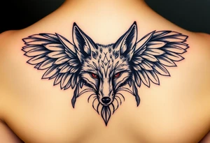 a fox with wings serious and scary tattoo idea