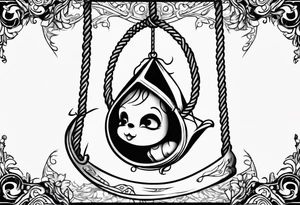 a person hanging from a noose tattoo idea
