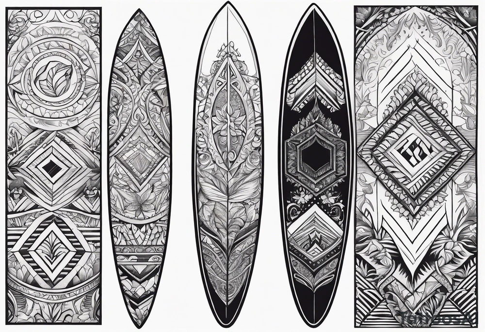 Surfboard silhouette tattoo idea