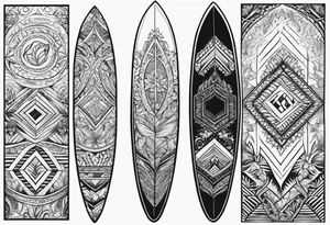 Surfboard silhouette tattoo idea