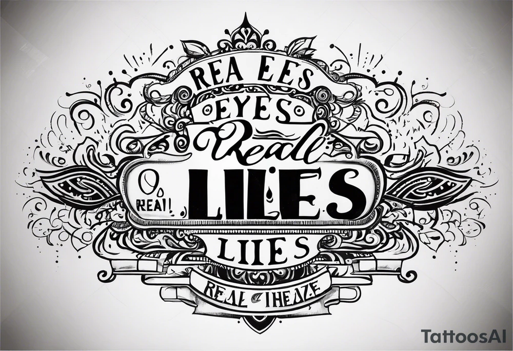 Real eyes
Realize
Real Lies tattoo idea