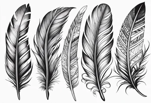 Feather with intricate details tattoo idea