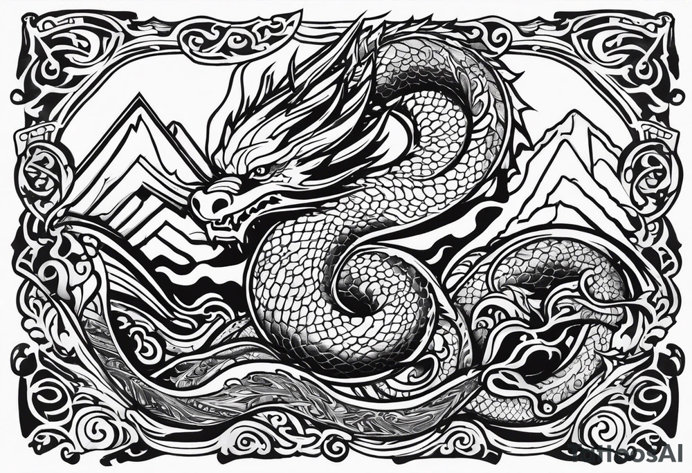 Valhalla serpent dragon tattoo idea