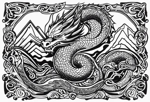 Valhalla serpent dragon tattoo idea