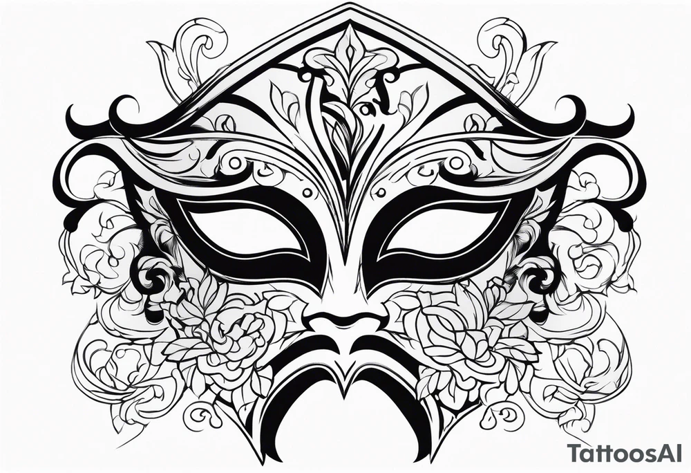 Male masquerade mask with smoke tattoo idea