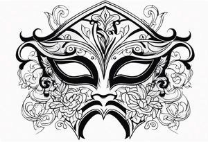 Male masquerade mask with smoke tattoo idea