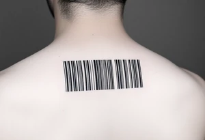 "Microrealism tattoo: barcode made of tiny hammers and sickles. Looks normal from afar, reveals details up close. 1cm height, forearm length." tattoo idea