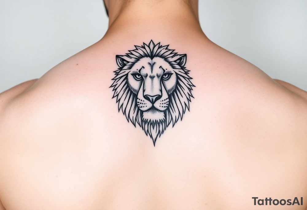 Lion of Judah fine line tattoo idea