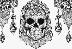 mexican style santa muerte tattoo for shoulder tattoo idea