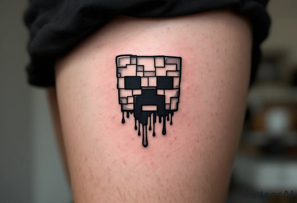 small Minecraft creeper tattoo tattoo idea
