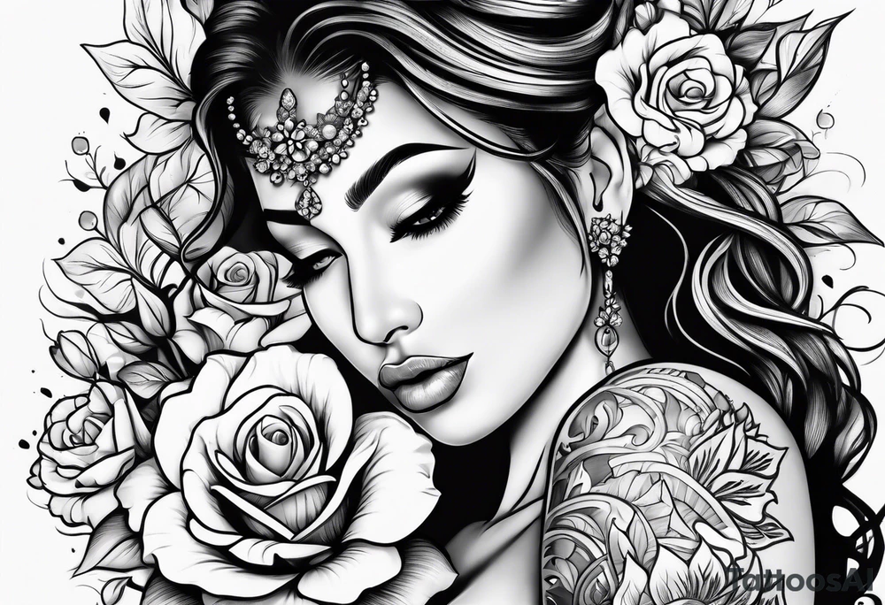 Romantic design foe woman arm using my kids picture tattoo idea