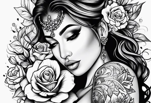 Romantic design foe woman arm using my kids picture tattoo idea