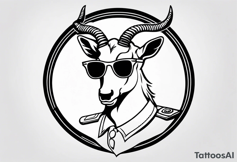 capricorn with sunglasses and shotgun tattoo idea
