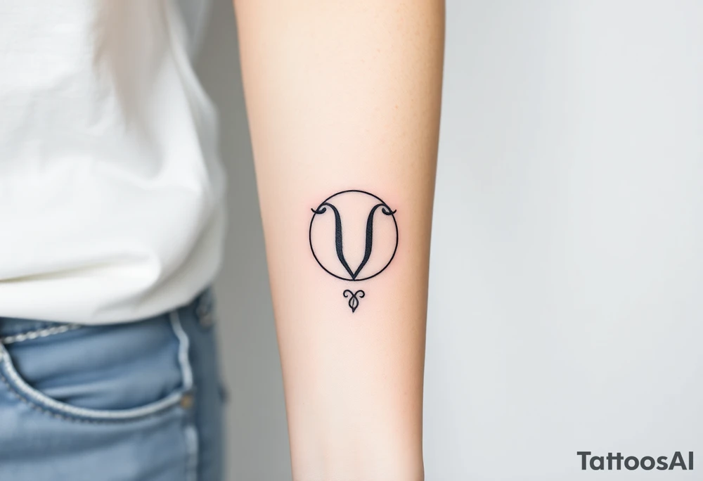 Mixing the symbol of aquarius and virgo tattoo idea