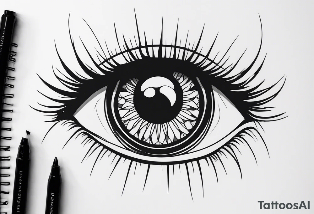 goth themed eye tattoo idea