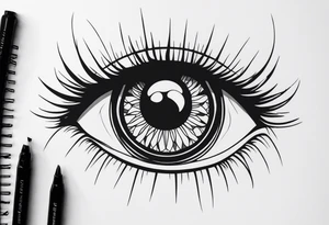 goth themed eye tattoo idea