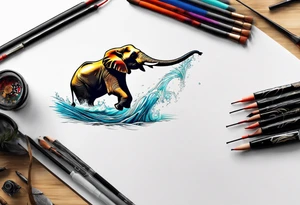 elephant
fishing
diving
plunging tattoo idea
