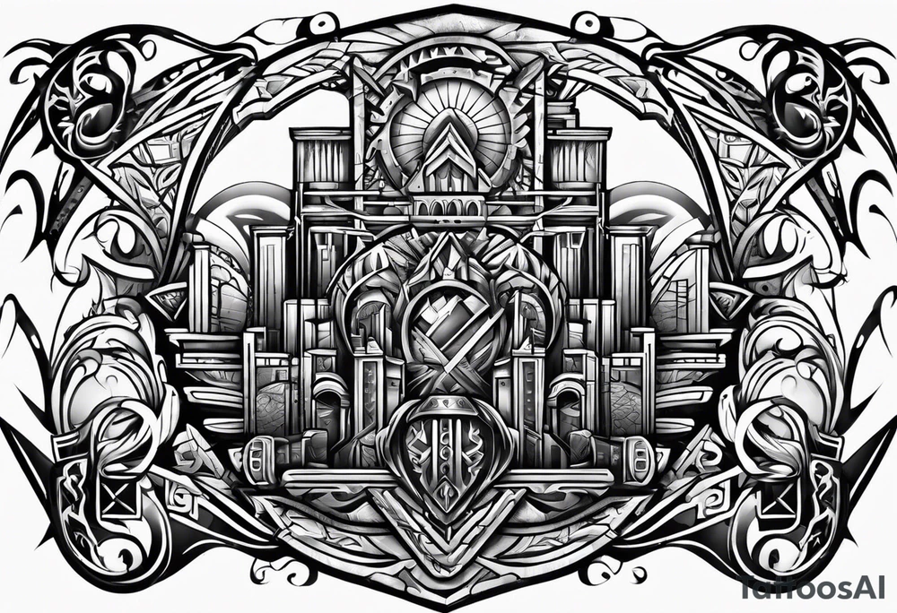 Ironworker tribal tattoo idea
