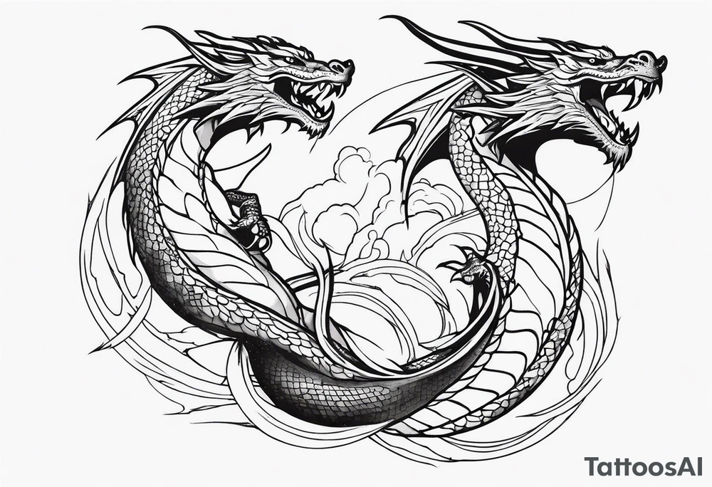 roaring dragons tattoo idea