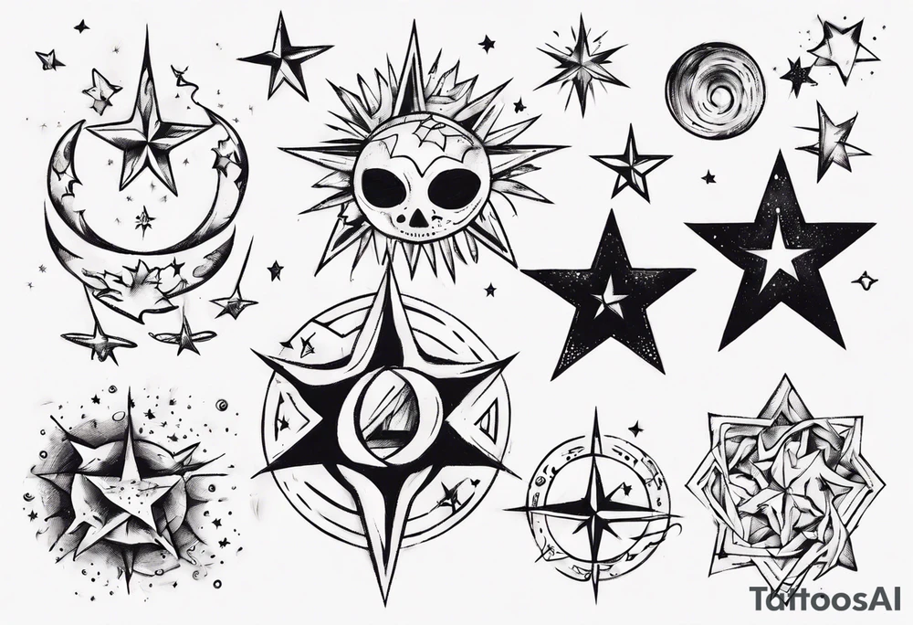 night stars tattoo idea