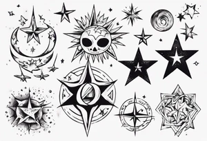 night stars tattoo idea