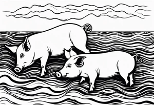 pigs swimming in the bahamas tattoo idea