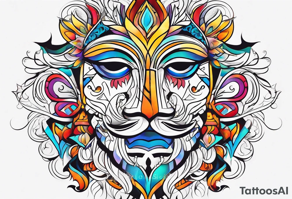 abstract line artwork tattoo idea