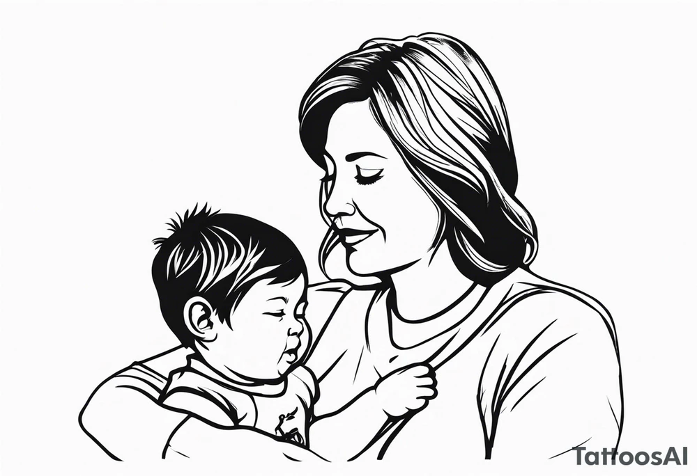 Mom and son “I Live You!” tattoo idea