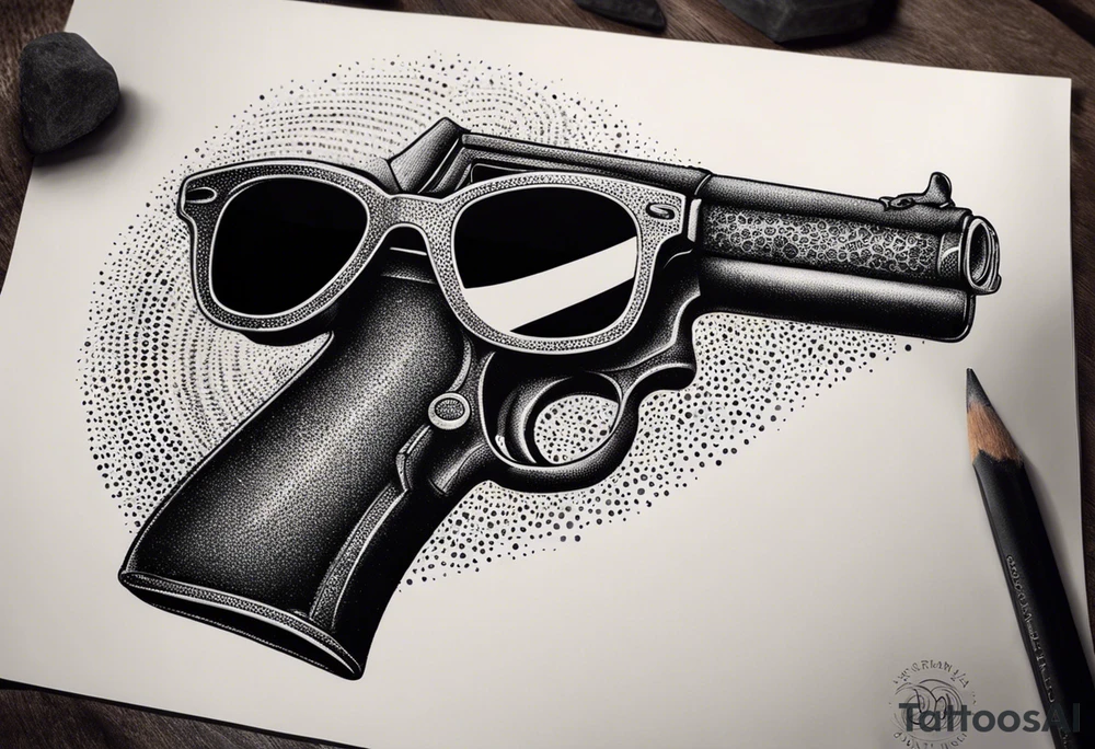 capricorn with sunglasses and shotgun tattoo idea