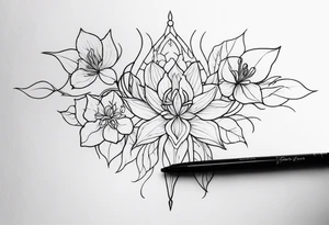 Elvish flowers tattoo idea