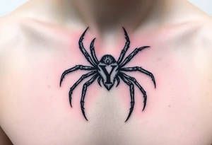 Spider crawling with the letter Y on the body of the spider tattoo idea