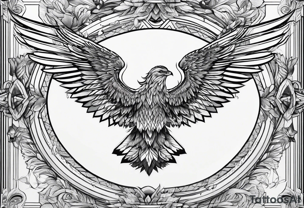 wings fine linework arrows tattoo idea