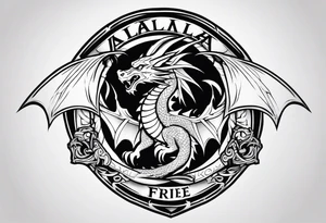 Valhalla fire sword shield dragon tattoo idea