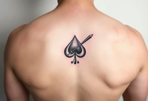 a Q and a spade sketch tattoo idea
