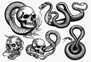 snake choking bones tattoo idea