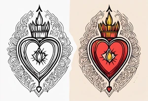 sacred heart traditonal vintage tattoo colorful tattoo idea
