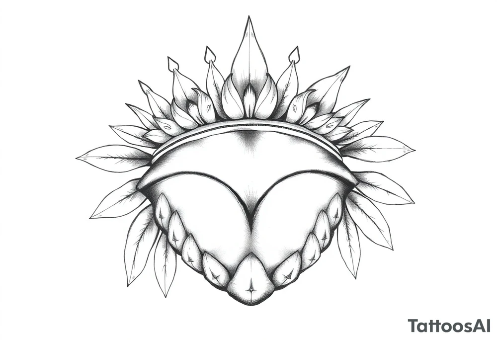 Crown pineapple vagina tattoo idea