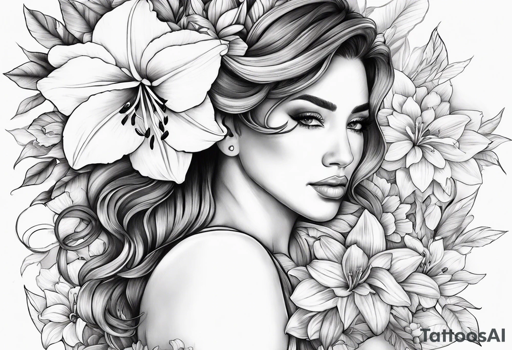 Floral with flowers biceps Lillie’s tattoo idea