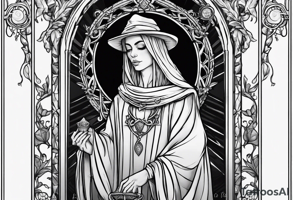 Neo traditional hanged man tarot tattoo idea
