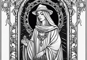 Neo traditional hanged man tarot tattoo idea